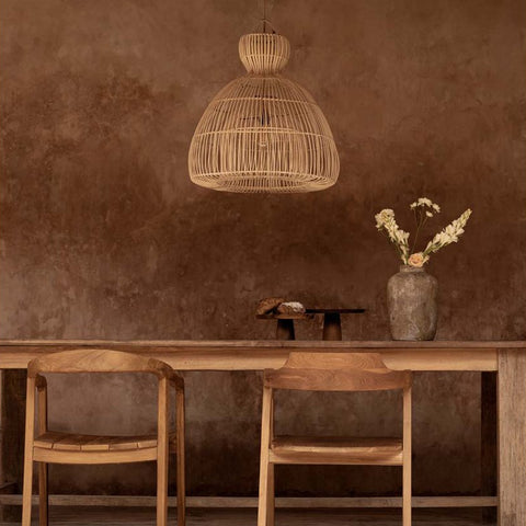 Lampada a sospensione Matcha Whisk in Rattan Naturale - M