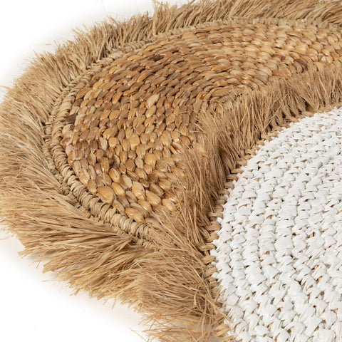 The Water Hyacinth Rafia Placemat - Natural White