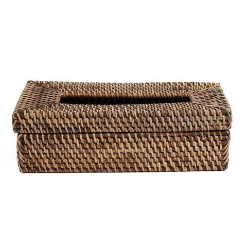 Porta Fazzoletti in Rattan Intrecciato – Marrone Naturale (27x14 cm)