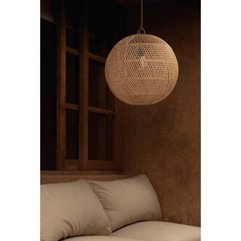 Lampadario a Sospensione in Rattan Intrecciato The Bubble – Naturale (Medio, Ø 50 cm)