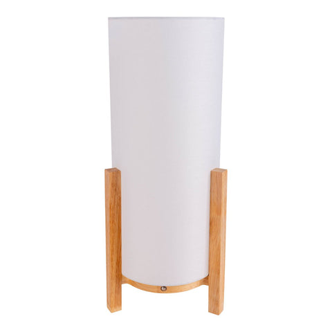 Lampada da Tavolo a LED in Legno e Tessuto "Madita" (H: 48 cm) – Ricaricabile con Touch Dimmer