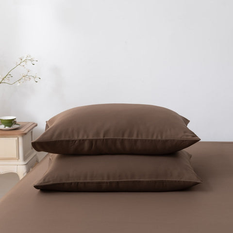 400TC Coffee Brown Bamboo Pillowcases – Set of 2