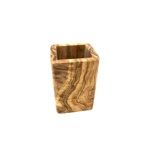 Tazza Portaspazzolini SQUARE in Legno d’Ulivo