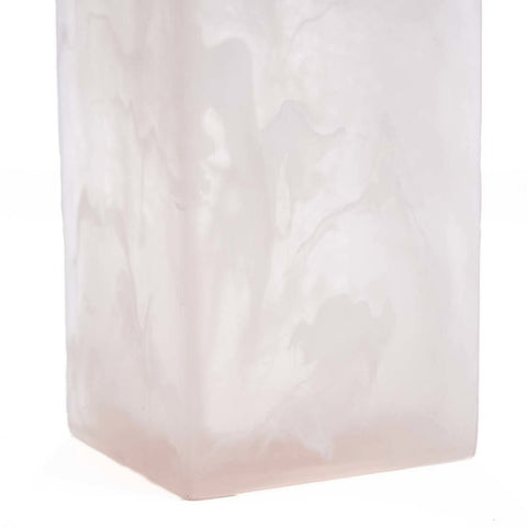 Dispenser di Sapone in Resina Marmorizzata – Rosa e Bianco (8x8x21 cm)