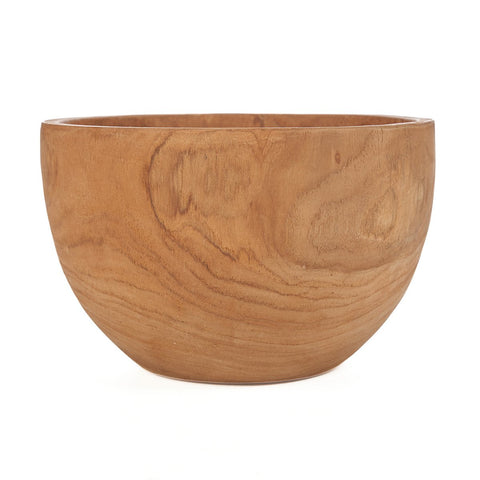 Ciotola decorativa e fruttiera Zen in legno di teak naturale fatto a mano Ø 25 cm