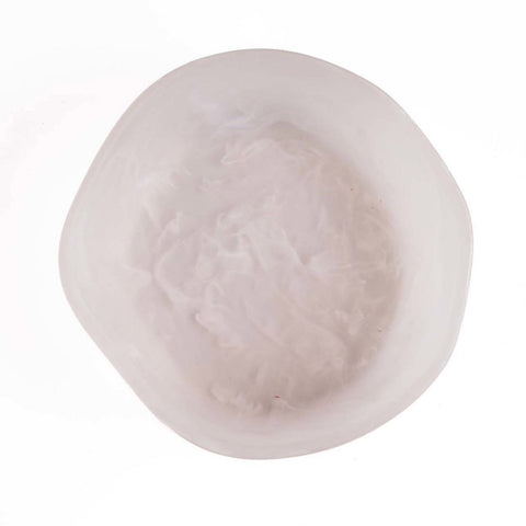 Ciotola Organica in Resina – Rosa e Bianco (Grande, Ø 25 cm)