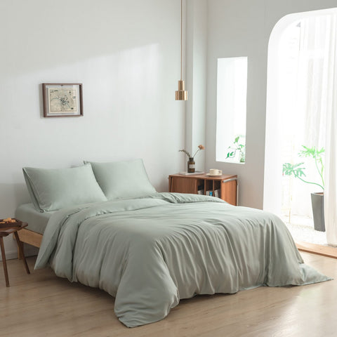 Tanboocel™ 400TC Bamboo Bedding Set in Sage Green – 3-Piece Single Set