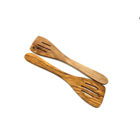 Cucchiaio forato 30 cm in legno d'ulivo