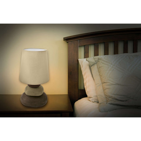 Lampada da Tavolo in Ceramica "Stoney" (H: 31 cm) – Naturale