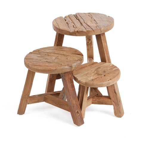 Sgabello in Teak Riciclato Yatai M