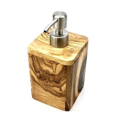 Dispenser Sapone ENJOY in Legno d’Ulivo e Acciaio Inox 150 ml