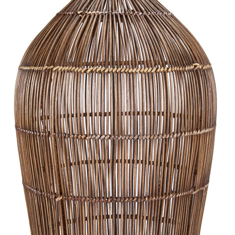 Lampadario a Sospensione in Bambù The Oasis Tower – Noce Scuro (Extra Large, H 102 cm)