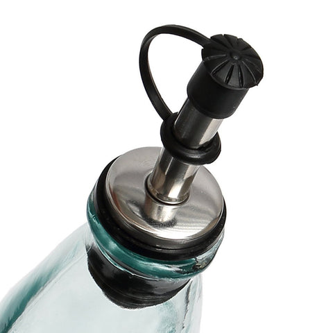Recycled Glass Oil Bottle with Dispenser Spout No. 03, Blue