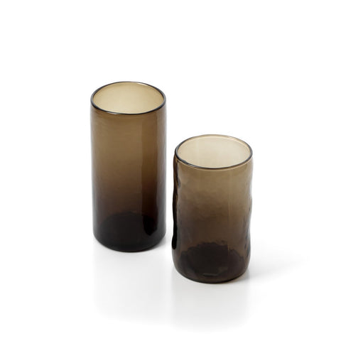 Bicchiere Basso in Vetro Soffiato The Dusk – Carbone (Medio, H 10 cm)