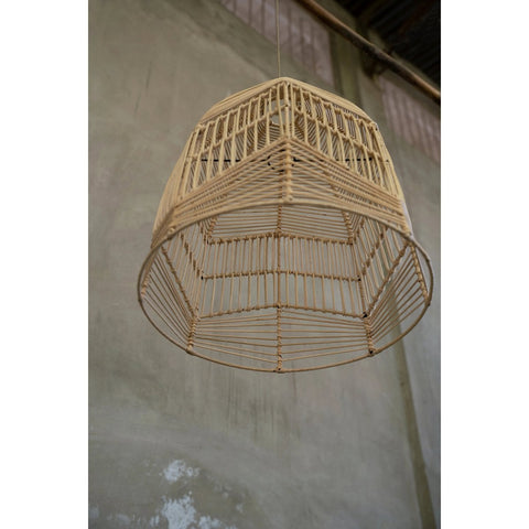 Lampada a Sospensione in Rattan Artigianale La Bala – Naturale (Grande, 50x50 cm)
