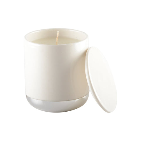 Candela in ceramica base argento