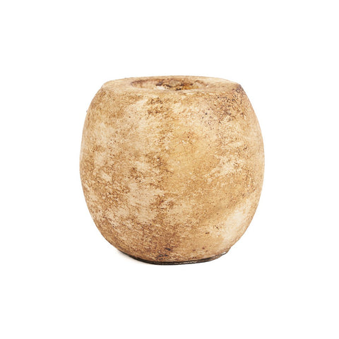 Terracotta Cavestone Candle Holder – Cream