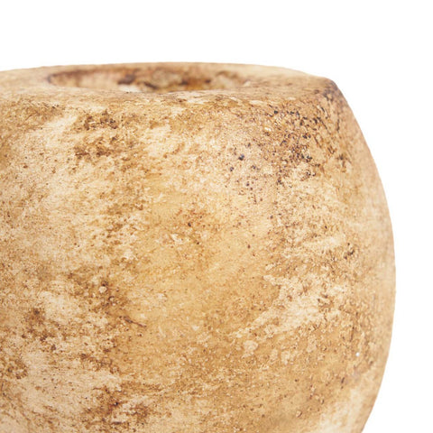 Terracotta Cavestone Candle Holder – Cream