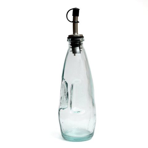 Recycled Glass Oil Bottle with Dispenser Spout No. 03, Blue